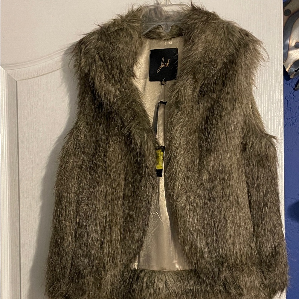 Jack by BB Dakota Faux Fur Vest in Brown